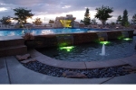 Residential pool with fountain